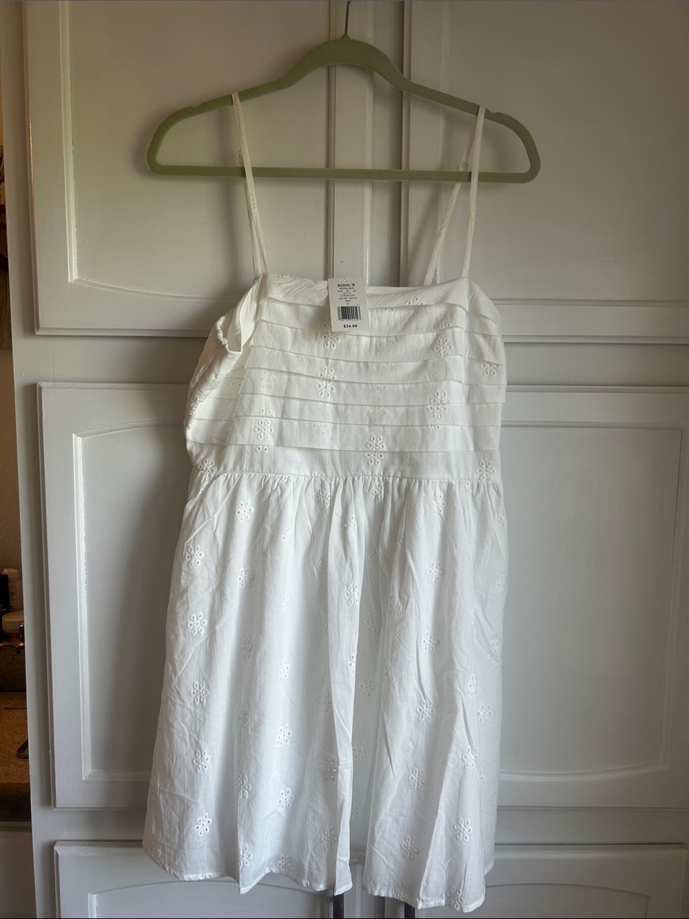 Kohl's White Embroidered Eyelet Tiered Sundress